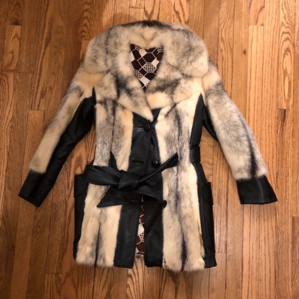 Vintage Mink Jacket With Leather Belt